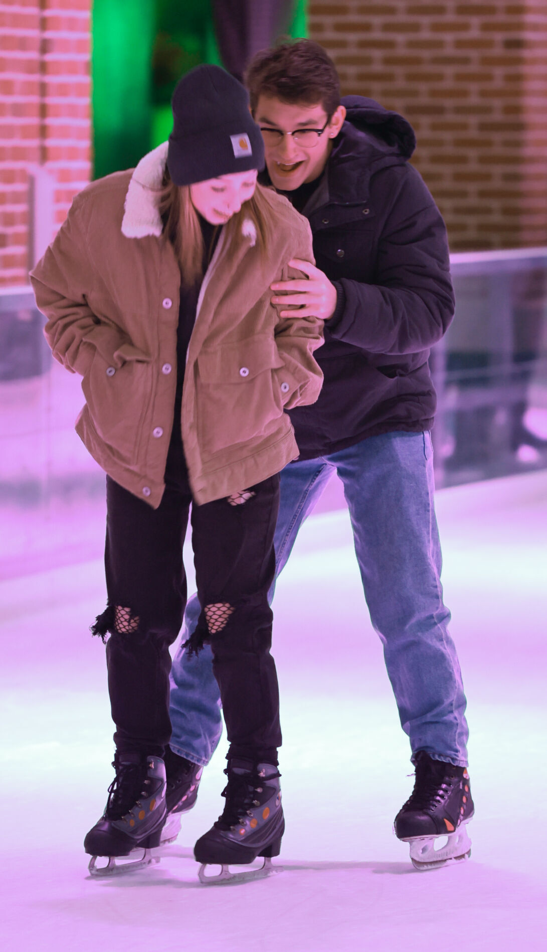 Skating at the Central Park Plaza Ice Rink